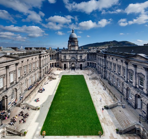 Edinburgh University Old College Quad quad, after refurbishment.